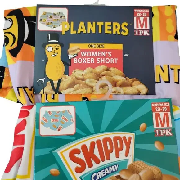 NWT Womens Med Boxers Planters Skippy PB Graphic Lounge Sleep Boxer Shorts Set - Picture 2 of 5